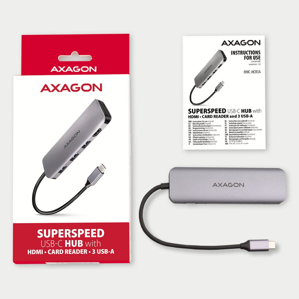 EAN 8595247907011 - Axagon HMC-HCR3A 3x USB-A+ HDMI+ SD/microSD USB-C 3.2 Gen 1 hub 20cm Alámbrico USB 3.2 Gen 1 (3.1 Gen 1) imagen 8