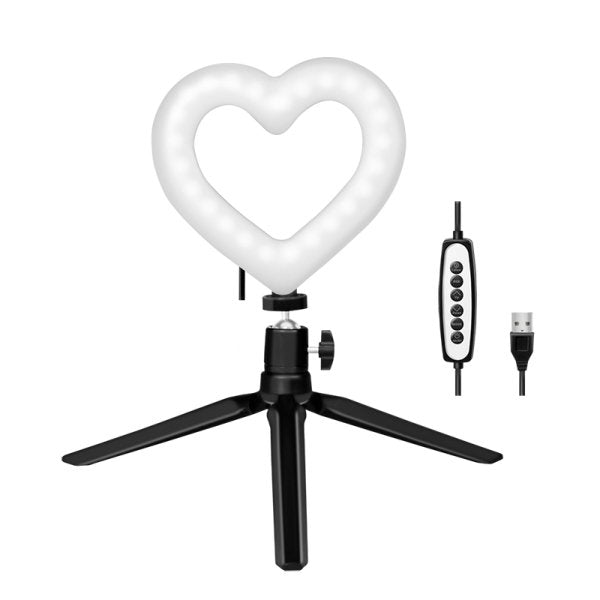 Trípode Led En Forma De Corazón (96 Leds) Con 17 Efectos Dinámicos De Luz Y 15 Modos De Color Rgb