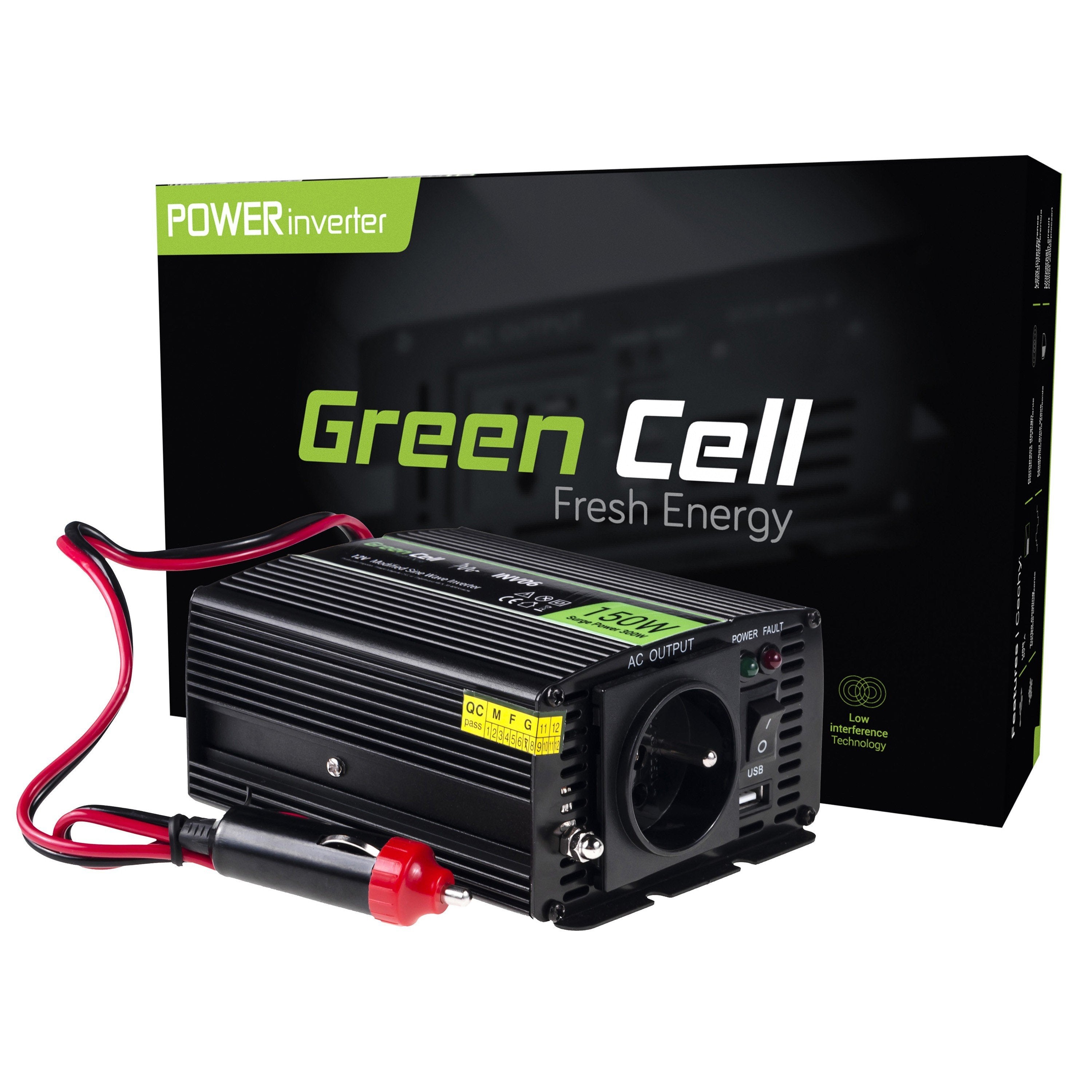 EAN 5902719426575 - Green Cell INV06 adaptador e inversor de corriente Auto 150 W Negro imagen 1
