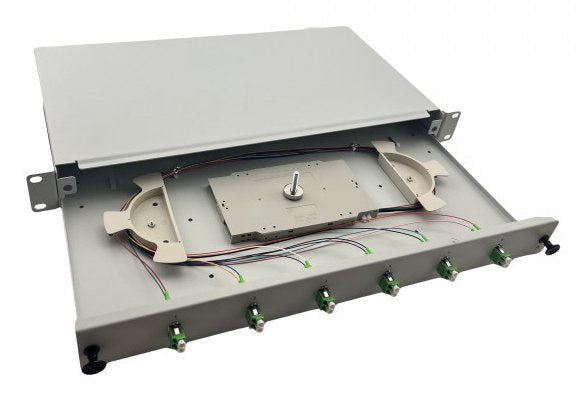Helos Lwl 19" Spleissbox 6 X Lc/Apc Duplex Os2, Spleissfertig, Gris