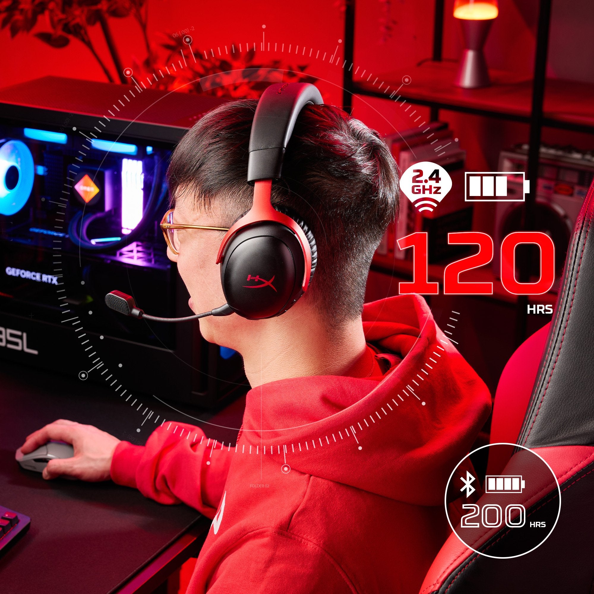EAN 0198415435569 - HyperX Cloud III S Wireless Black-Red Gaming Headset Inalámbrico Diadema Juego Bluetooth imagen 12