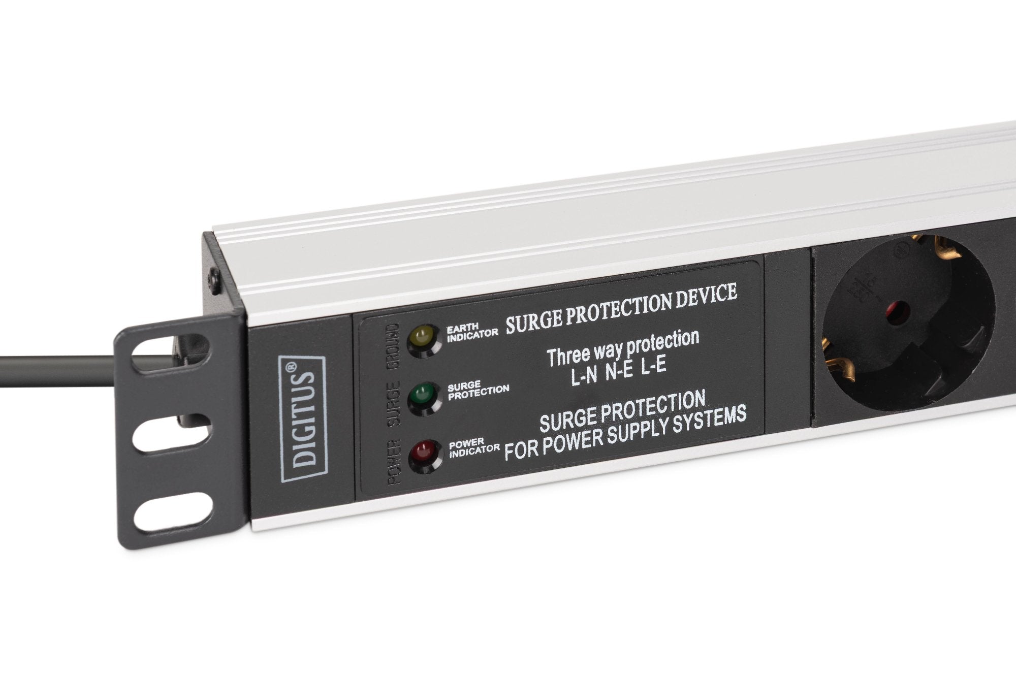 Digitus Meckdosenleime 7-Fach 19" Alu. 1he 2m Negro