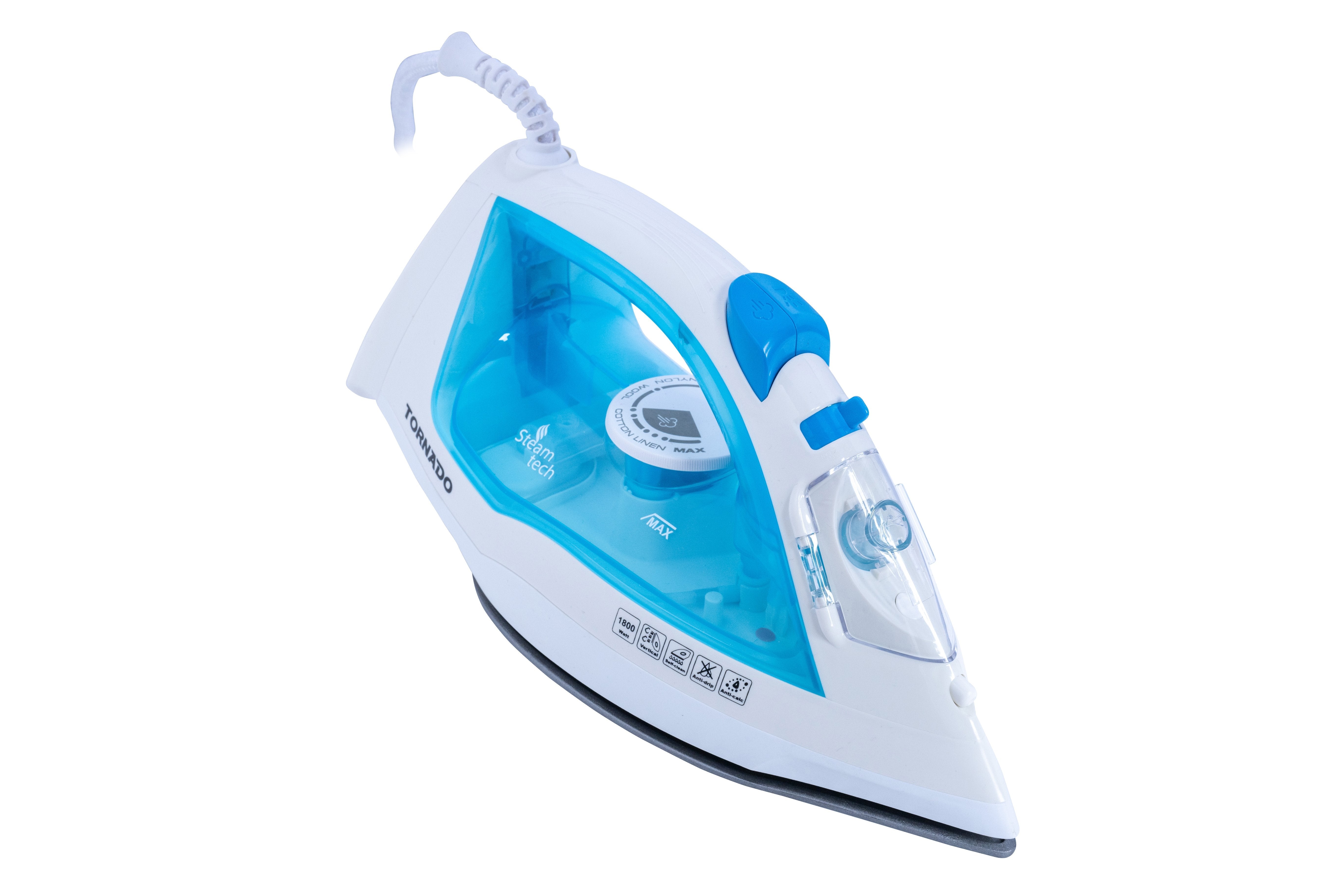 Plancha Vapor Tornado Tm-1800b Dampfbügeleisen Azul/Blanco