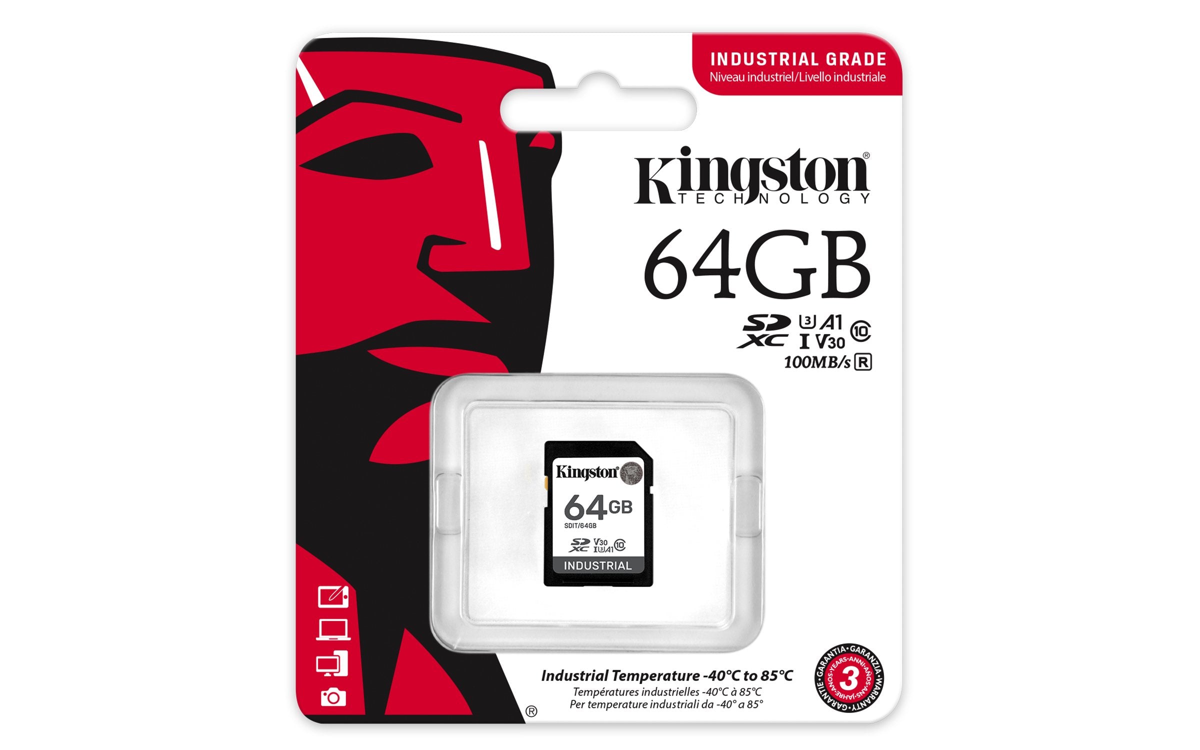 Tarjeta Sd Kingston Industrial 64 Gb Sdxc, Sdit/64gb