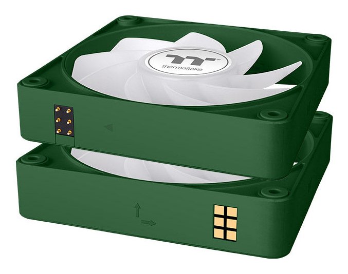 Ventilador De Refrigeración Para Pc Thermaltake Ct120 Ex Reverse Argb Sync, Color Verde De Competición, Paquete De 3, 120 Mm Cl-F226-Pl12rg-A