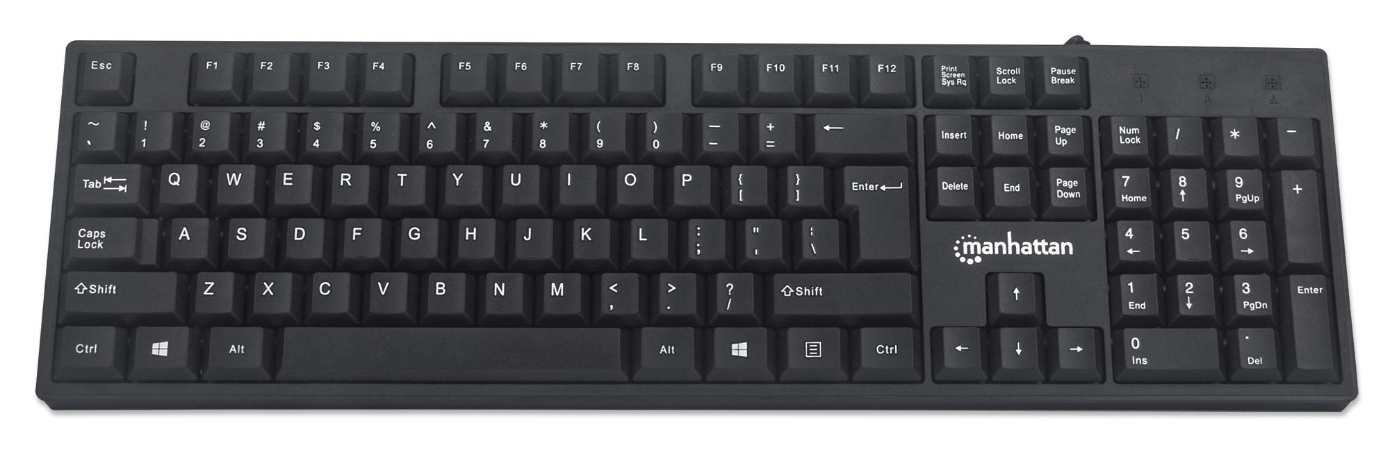 Teclado Inglés Manhattan 179324 Usb Qwerty Negro