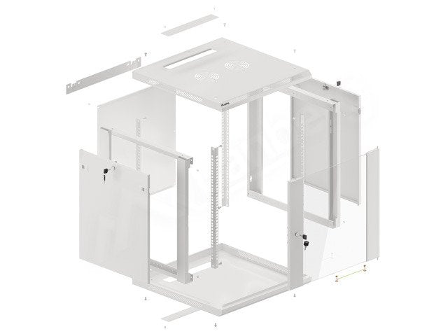 EAN 5901969403169 - Lanberg WF01-6612-10S armario rack 12U Bastidor de pared Gris imagen 2