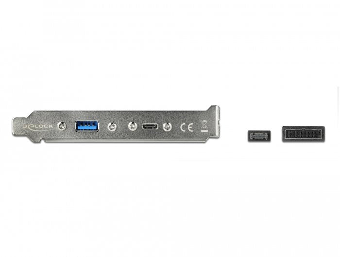 Delock Tapa De Ranura Usb 3.2 Gen 2, Conector Key A + 19 Pines > Usb-C + Conector Usb-A Negro, Cable De 50 Cm, Carga Con Hasta 60 Vatios 89934