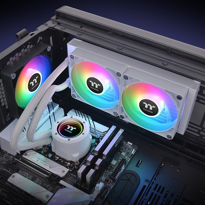 EAN 4713227539234 - Thermaltake TH240 V2 ARGB Procesador Kit de refrigeración líquida 24 cm Blanco 1 pieza(s) imagen 6