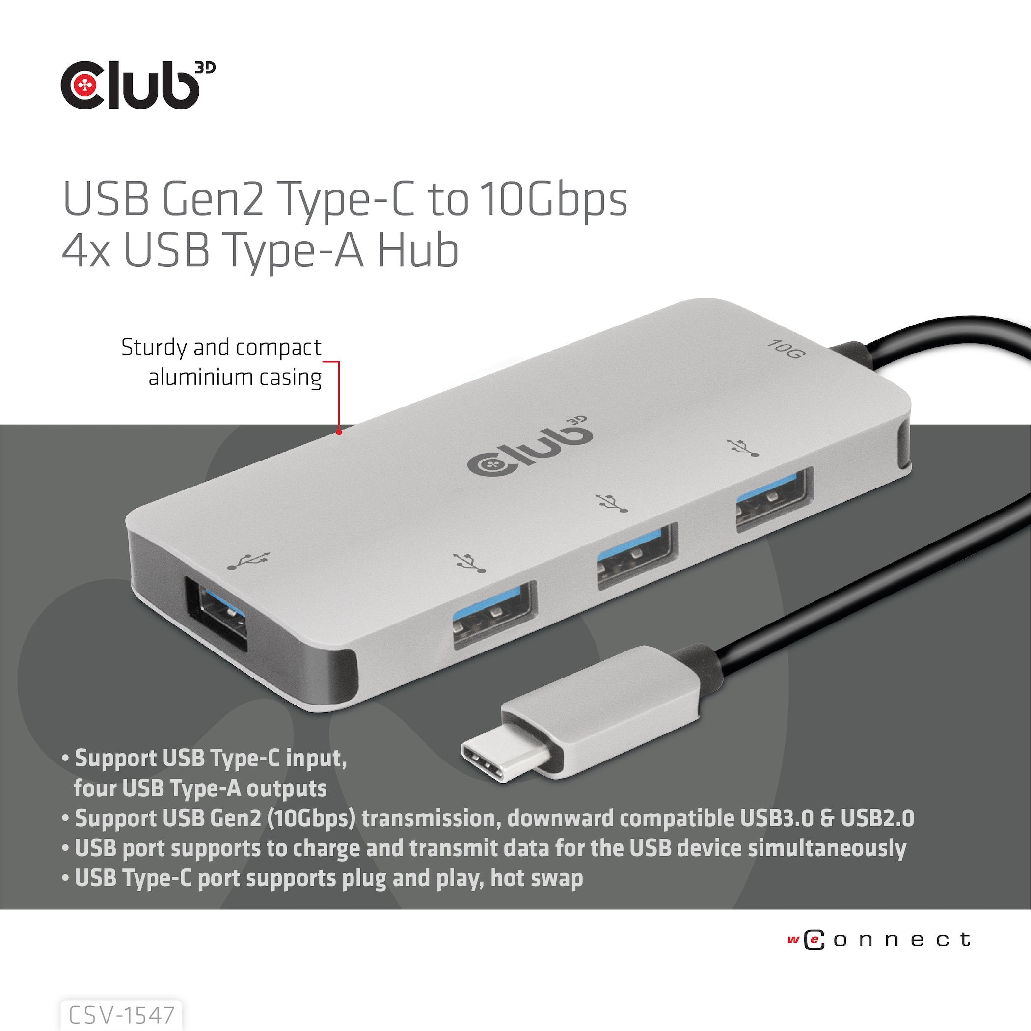 EAN 8719214472375 - CLUB3D CSV-1547 hub de interfaz USB 3.2 Gen 2 (3.1 Gen 2) Type-C 10000 Mbit/s Negro, Plata imagen 6