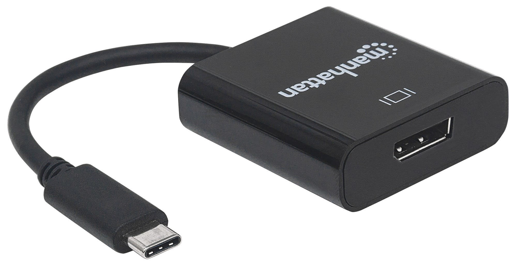 Manhattan Convertidor Superspeed+ Usb-C 3.2 A Displayport C Macho A Displayport Hembra, 4k@30hz, Negro