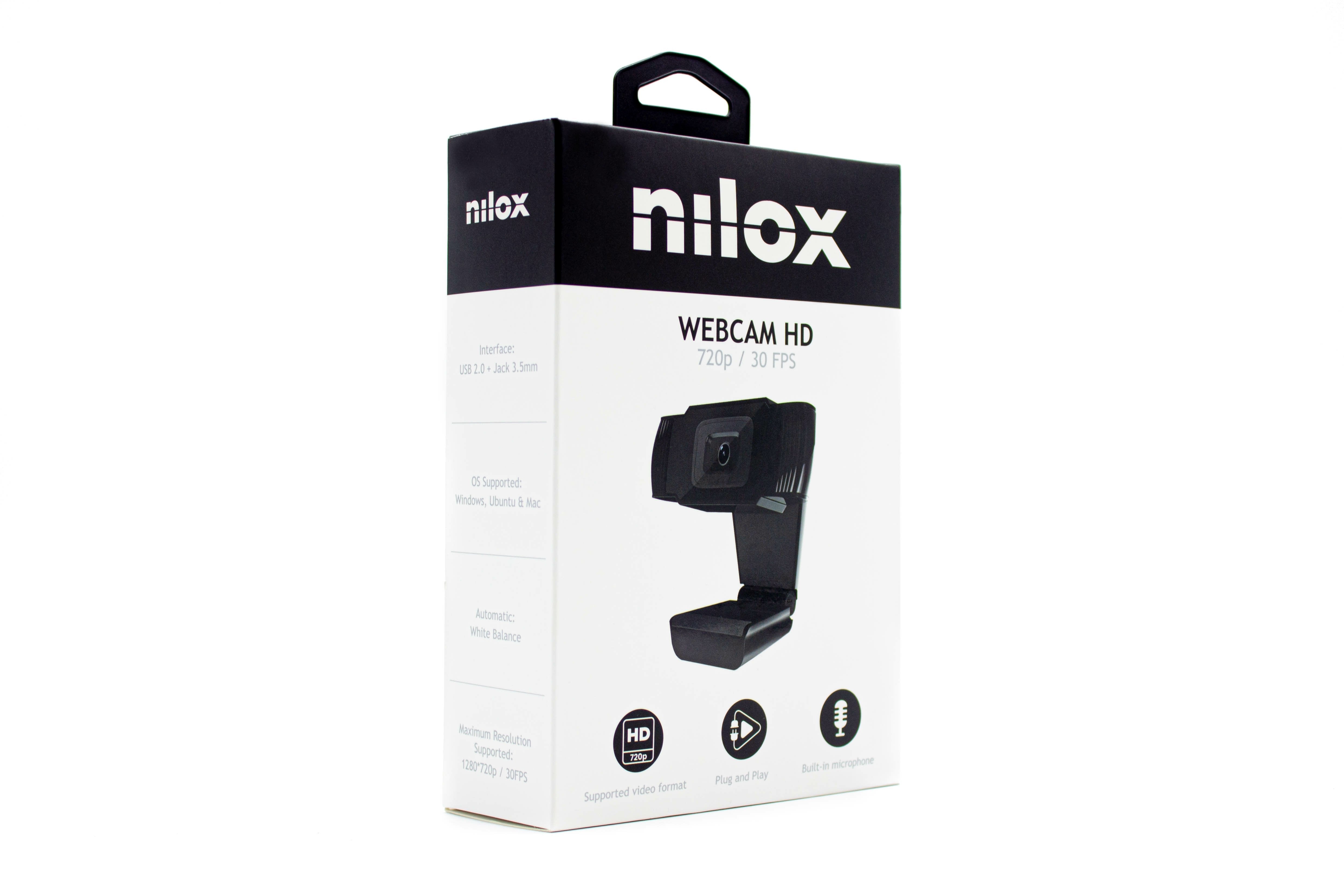 Webcam Nilox Hd 720p Con Microfono Enfoque Fijo
