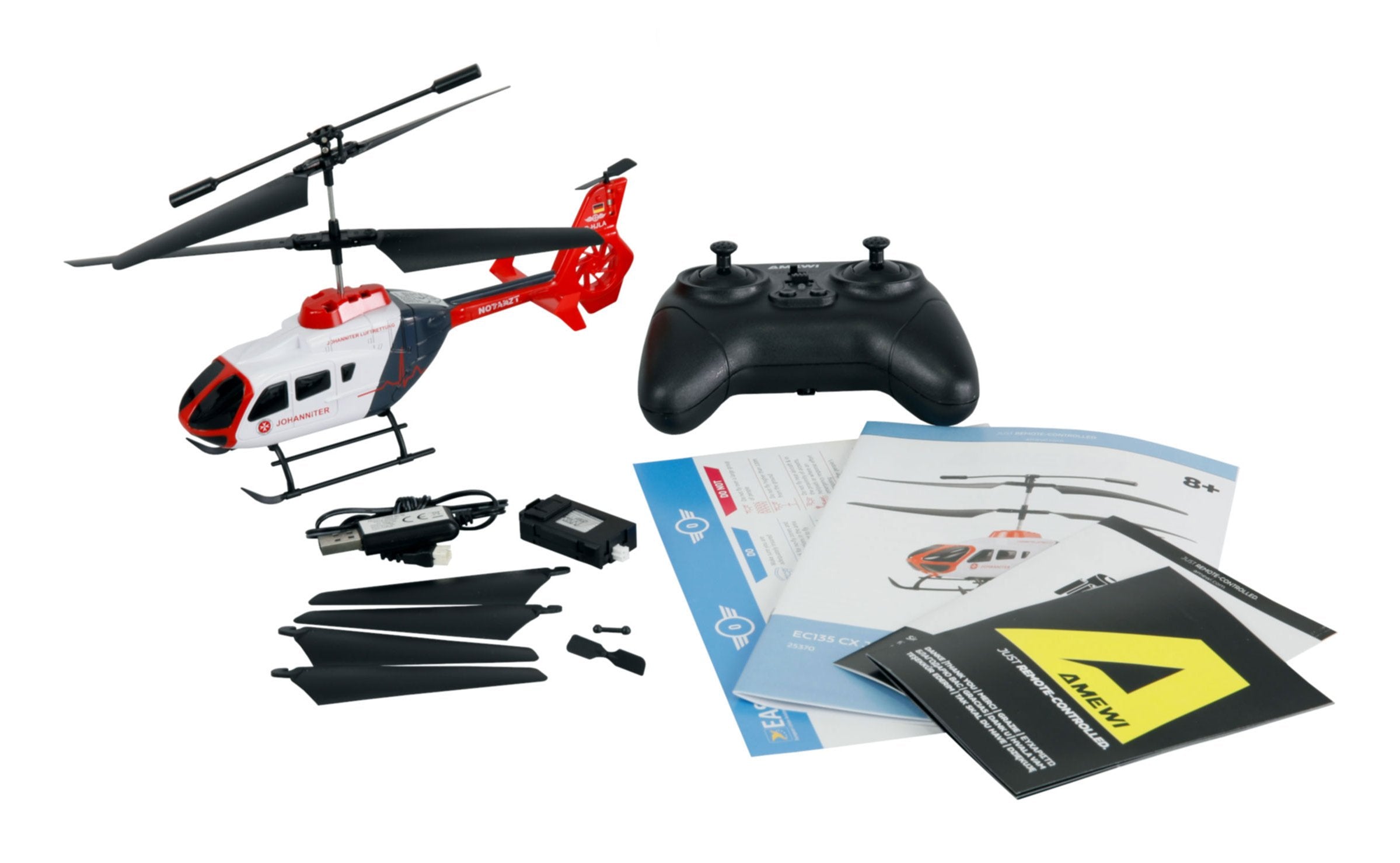 Amewi Ec135 Cx Johanniter Koaxial Hubschrauber 3-Kanal Rtf
