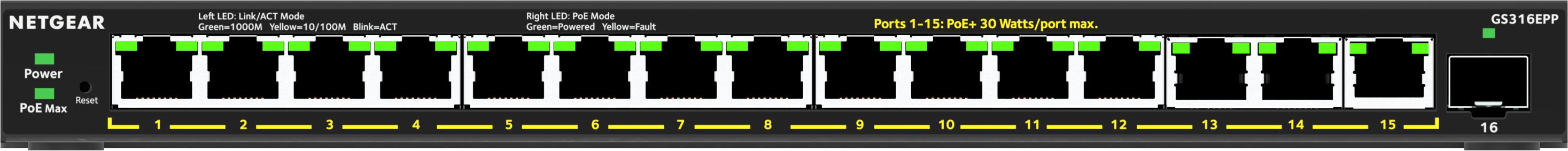 Netgear Switch Gs316epp (Gs316epp-100pes)
