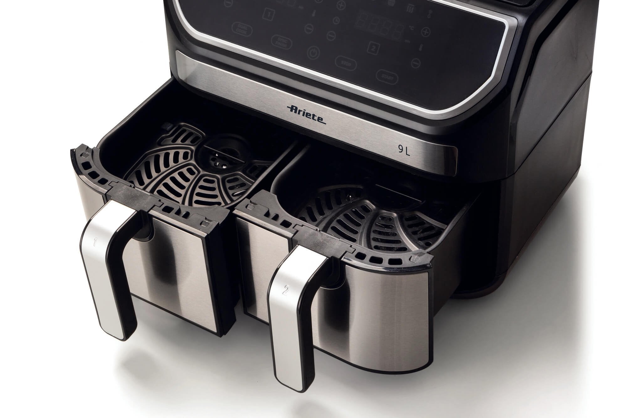 EAN 8003705121386 - Ariete 4625/00 Doble 9 L Independiente 2100 W Freidora de aire caliente Negro, Acero inoxidable imagen 7