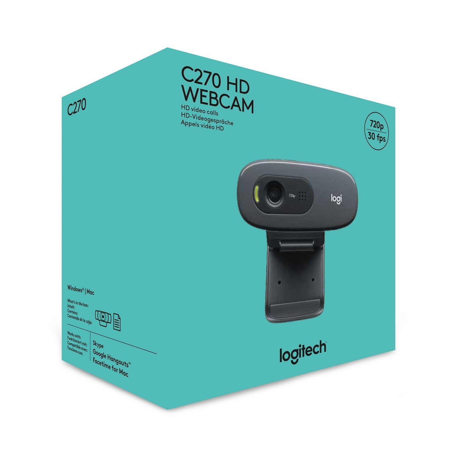 Logitech C270 Webcam Hd 720p - 3mpx - Usb 2.0 - Microfono Integrado - Angulo De Vision 60º - 960-001063