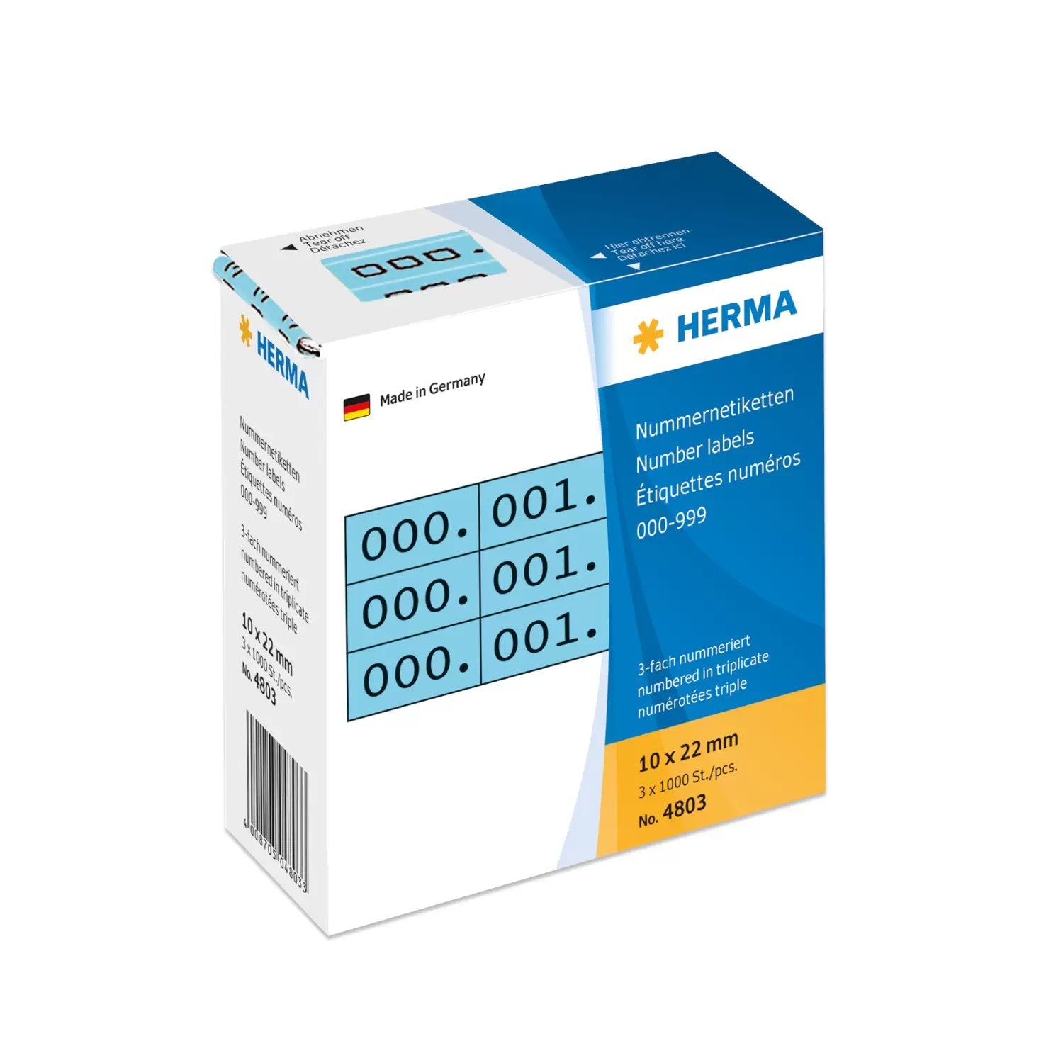 EAN 4008705048033 - HERMA 4803 etiqueta autoadhesiva Negro, Azul 3000 pieza(s) imagen 1