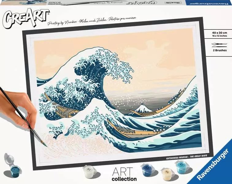 Colección Ravensburger Creart Art - La Gran Ola (Hokusai), Pintura 23690