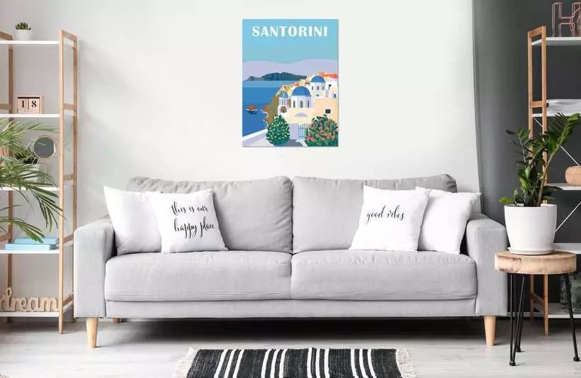 Edición De Lienzo De Ravensburger Creart - Shades Of Santorini, Pintura 23906