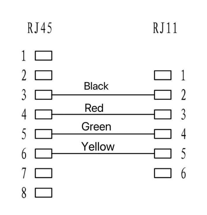 Rj11-Rj45 6m M/M Black 6p/4c-8p/4c