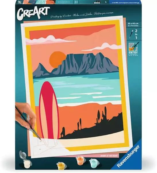 Ravensburger Creart - Sunset En La Playa, Pintura 23898