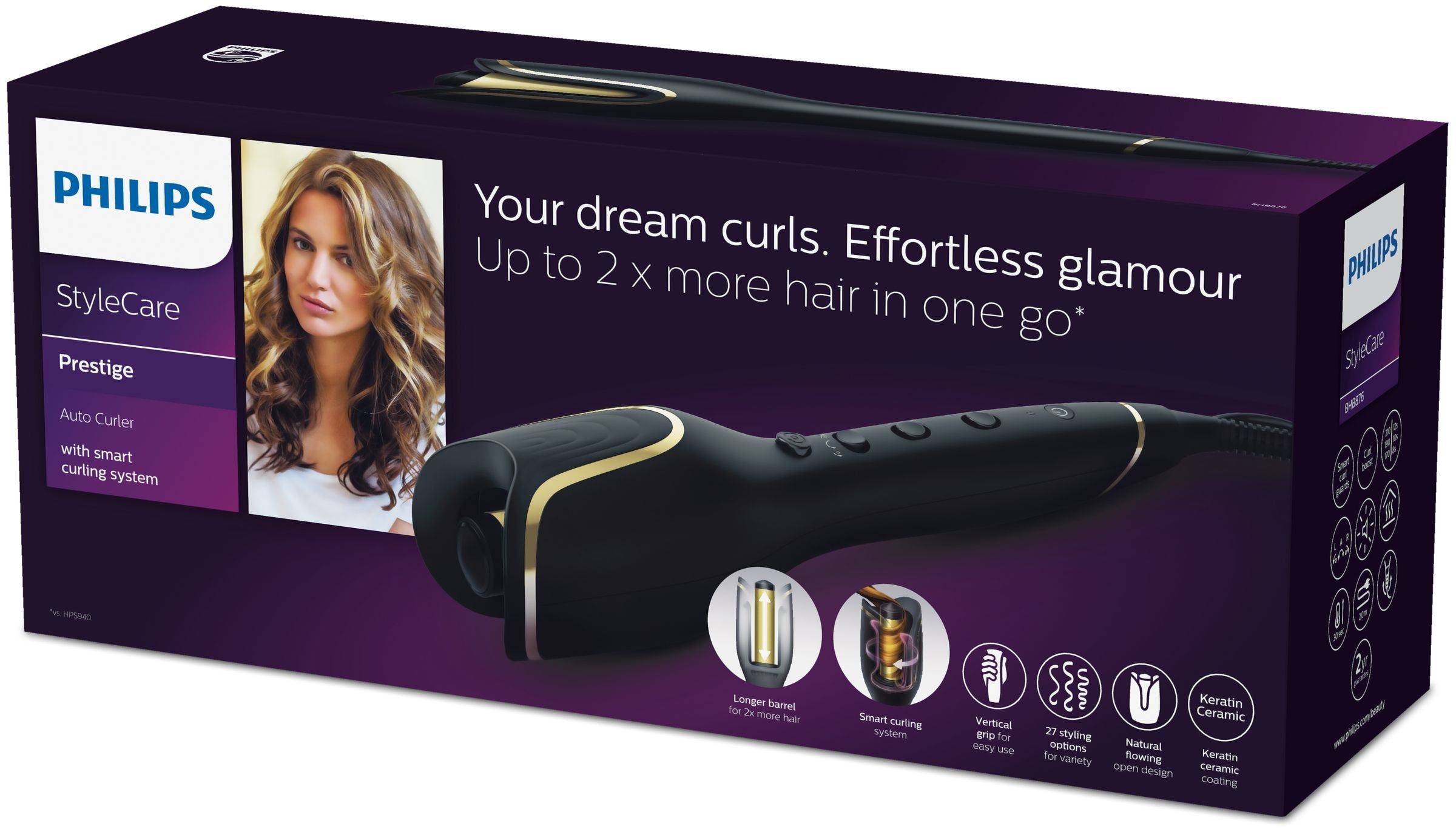 EAN 8710103813378 - Philips StyleCare BHB876/00 Utensilio de peinado Rizador de pelo automático Caliente Negro 2 m imagen 4