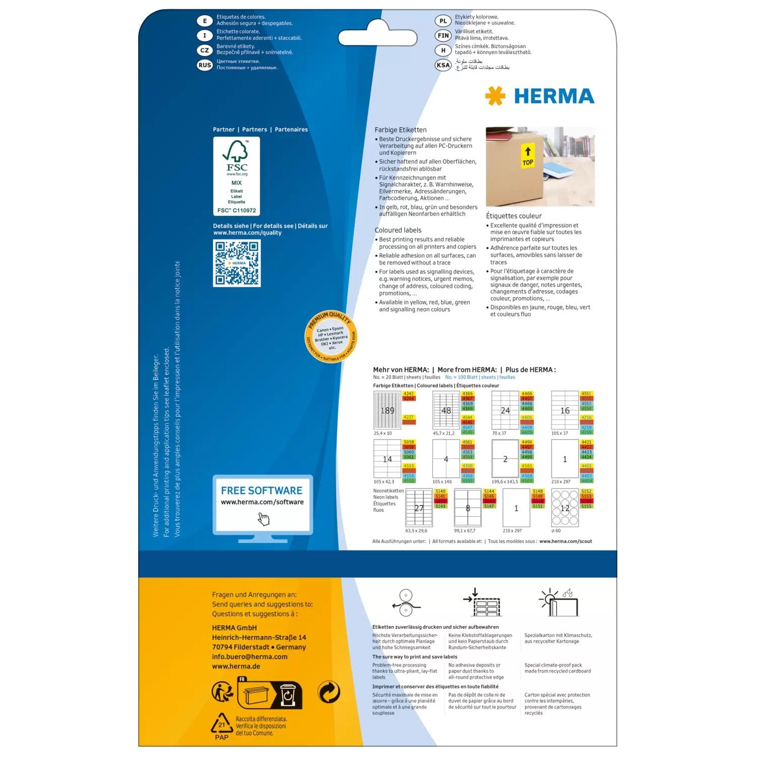 EAN 4008705043687 - HERMA 4368 etiqueta de impresora Azul Etiqueta para impresora autoadhesiva imagen 2