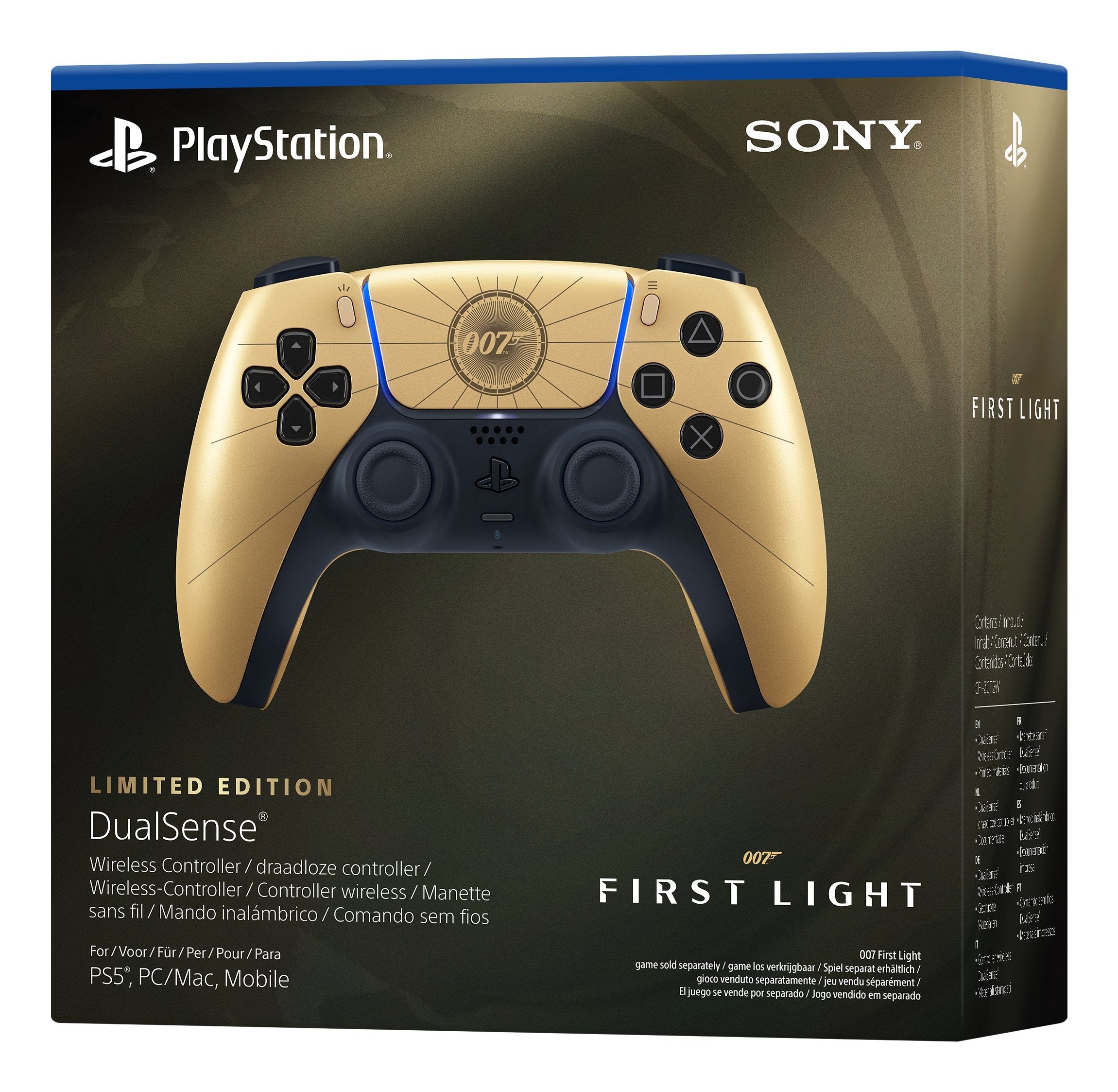 Sony Interactive Entertainment Dualsense Wireless-Controller - 007 First Light Limited Edition (Gold/Negro) 1000052021