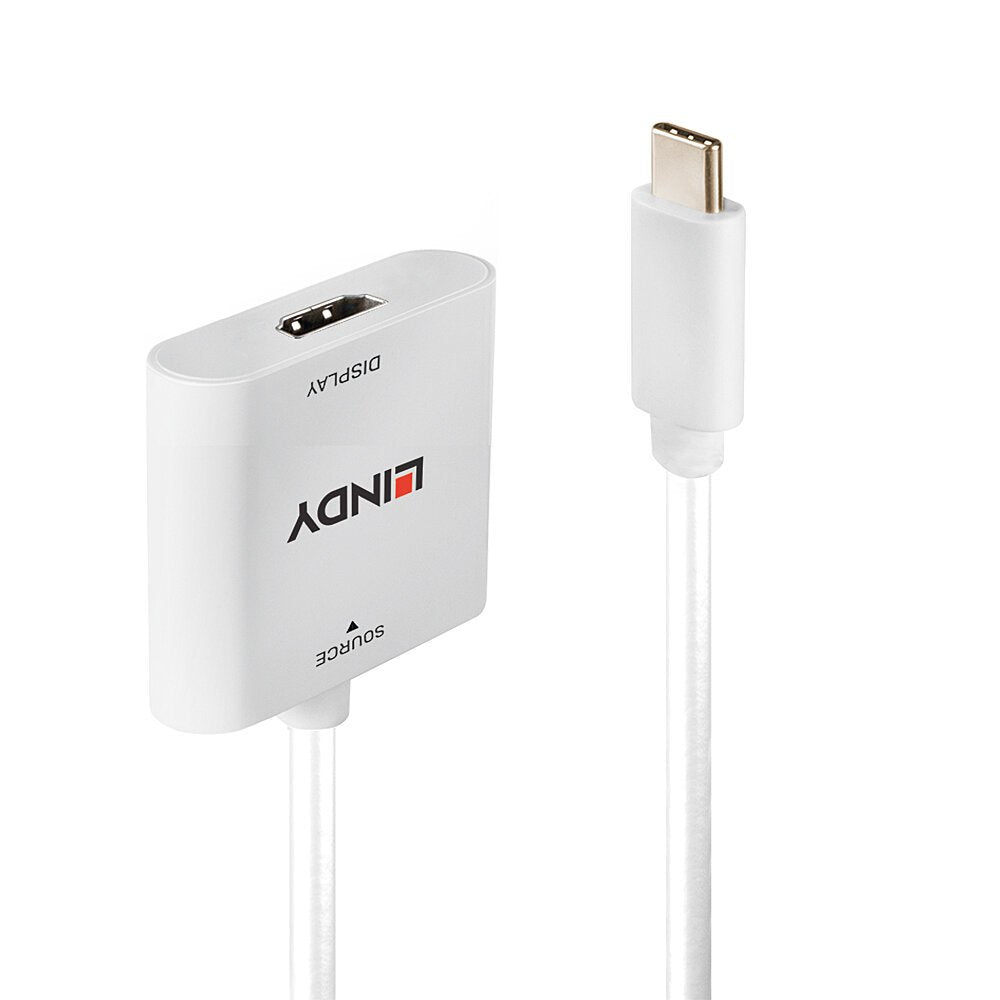 EAN 4002888433396 - Lindy 43339 adaptador de cable de vídeo 0,1 m USB Tipo C HDMI Blanco imagen 1