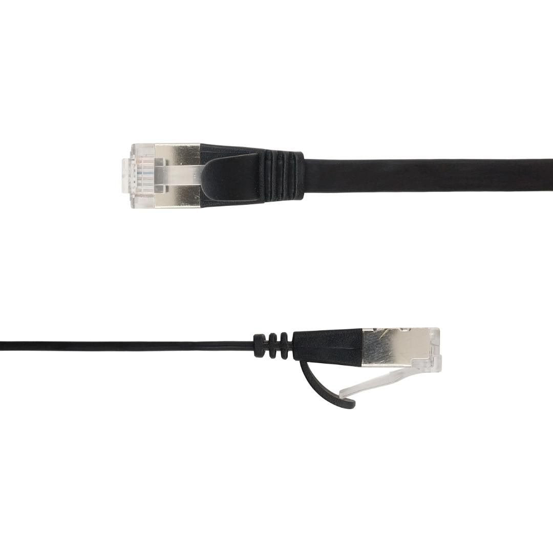 Flat U/Ftp Cat6a Black 3.5m Awg 32/7, Pvc, 1 85x6mm Stp-Fl6a-00350-Blk