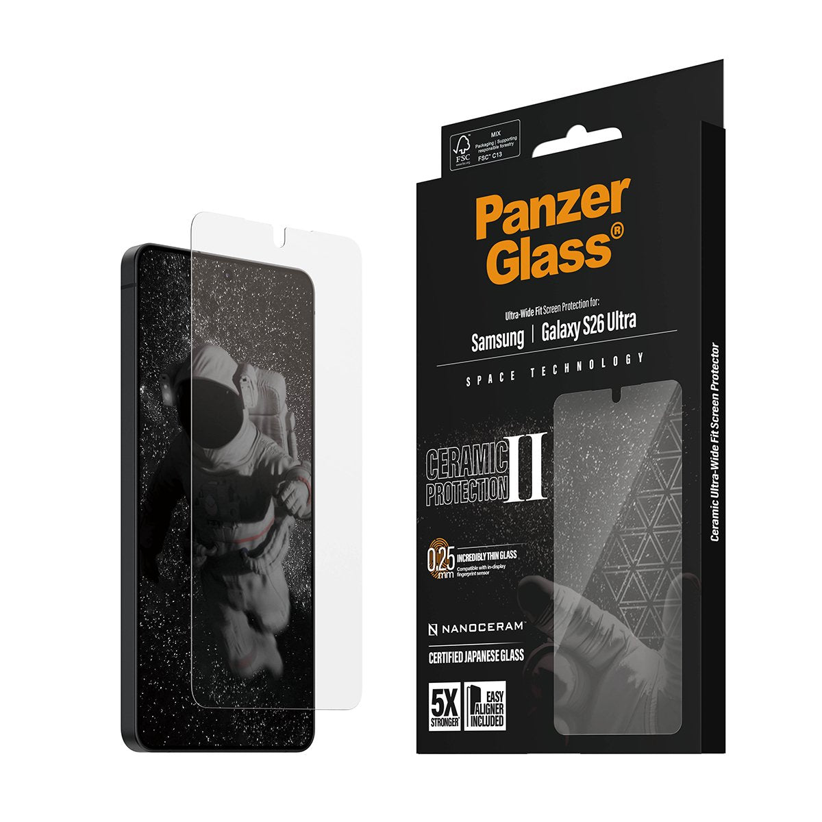 EAN 5715685033810 - PanzerGlass ® Ceramic Screen Protector Samsung Galaxy S26 Ultra | Ultra-Wide Fit w. EasyAligner Protector imagen 6