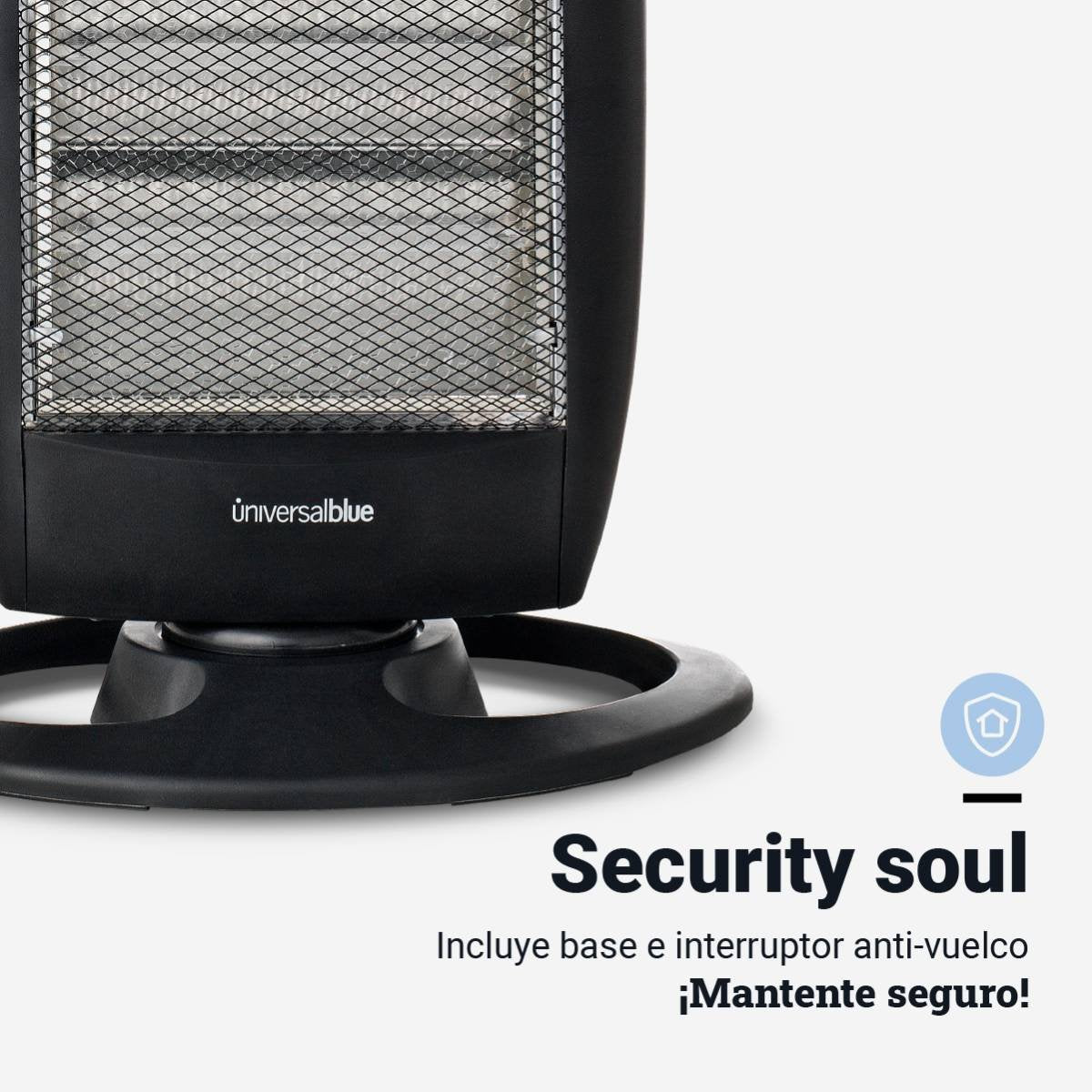 EAN 8436589072121 - Universal Blue UCH91000-21 calefactor eléctrico Interior Negro 1200 W Calefactor eléctrico halógeno imagen 8