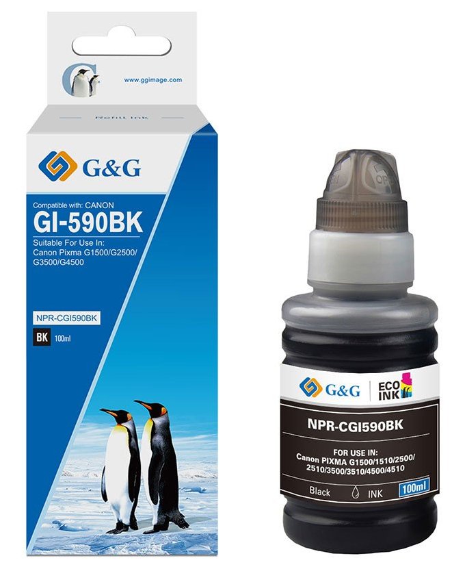 G&G Cartucho De Recambio Canon Gi-590bk/1603c001 Negro(100 Ml)