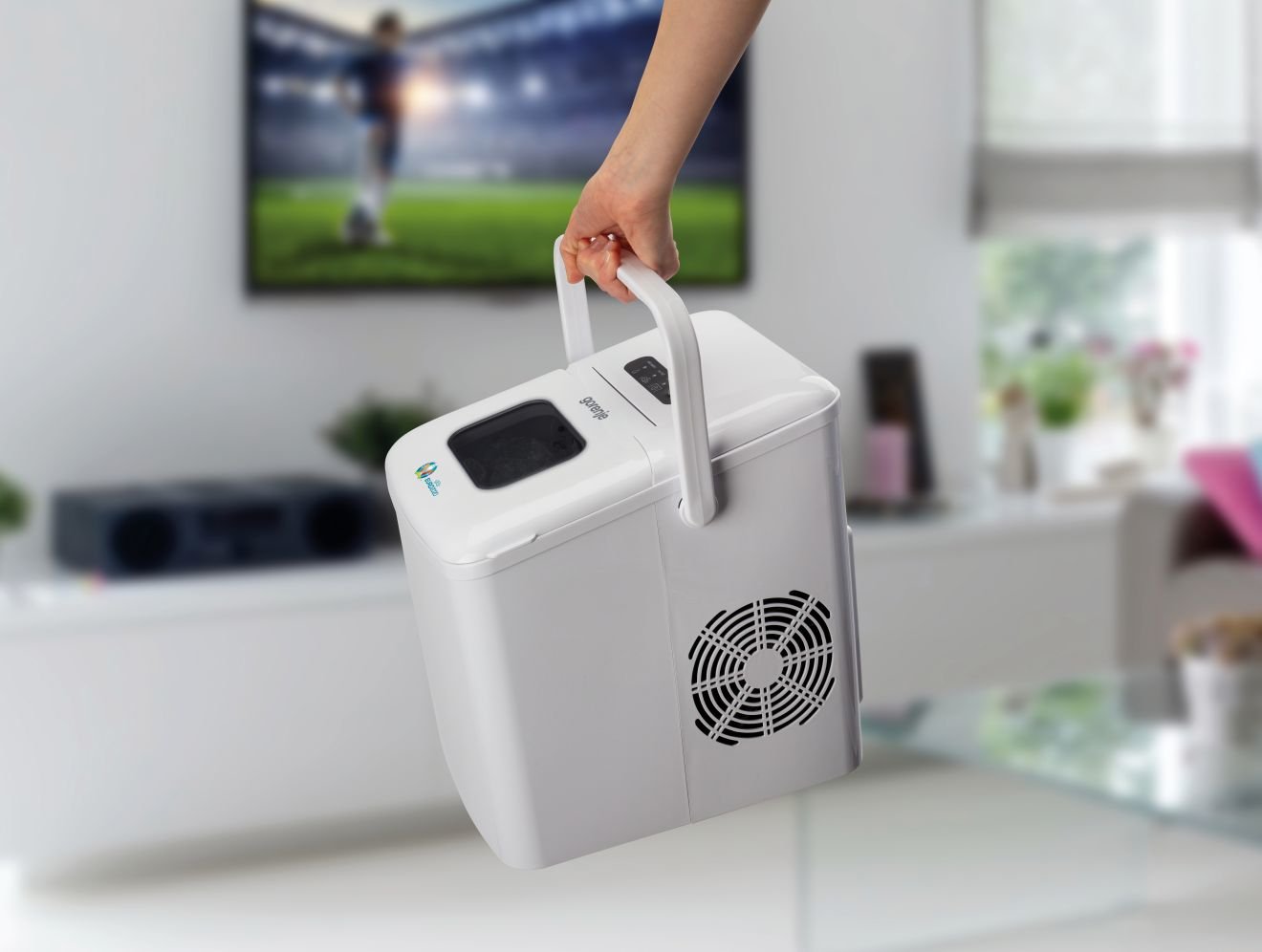 EAN 3838782497315 - Gorenje IMD1200W máquina de cubo de hielo Máquina para hacer cubitos de hielo portátil 12 kg/24h 120 W Bl imagen 2