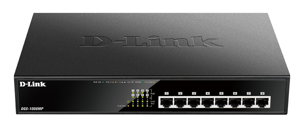 Switch D-Link Dgs-1008mp 8 Puertos Rj-45 10 100 1000 Poe
