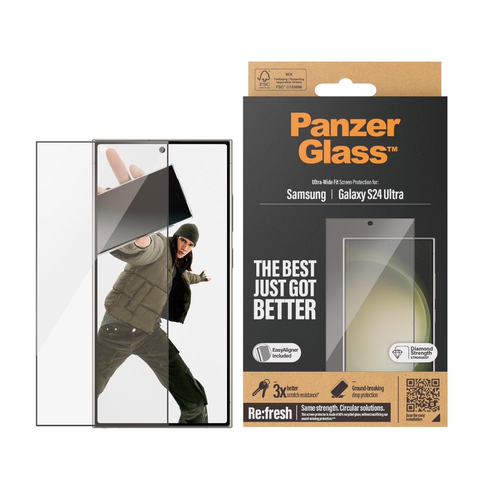 EAN 5711724073526 - PanzerGlass ® Screen Protector Samsung Galaxy S24 Ultra | Ultra-Wide Fit w. EasyAligner Protector de pant imagen 2