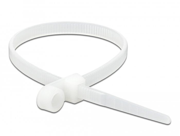 Delock Cablebinder Mit Befestigungsöse L 160 X B 4,8 Mm Weiss 10 Stück