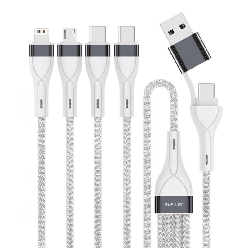 4smarts Usb-C/A Multi-Cable De Carga 4in2 25cm, Blanco