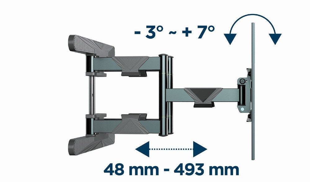 Gembird Wm-80st-01 Soporte De Pared Para Tv De Movimiento Completo, 40-80 (50 Kg)