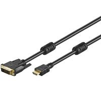 Hdmi / Dvi-D Cable, Black, 5 M - 19 Pin Hdmi-Plug > Dvi-D