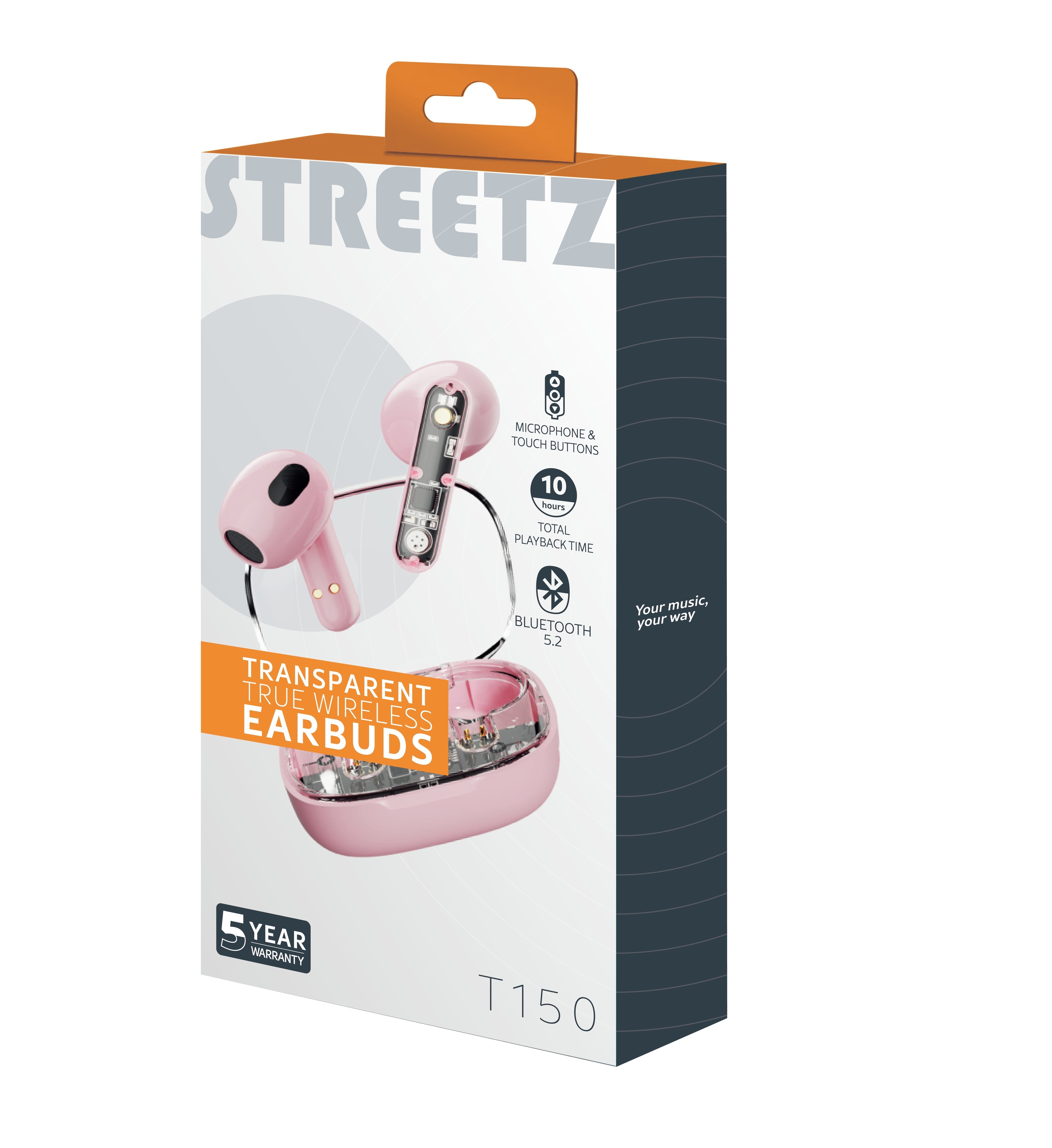 Streetz Bt Tws In-Ear KopfhRer Transparent Pink