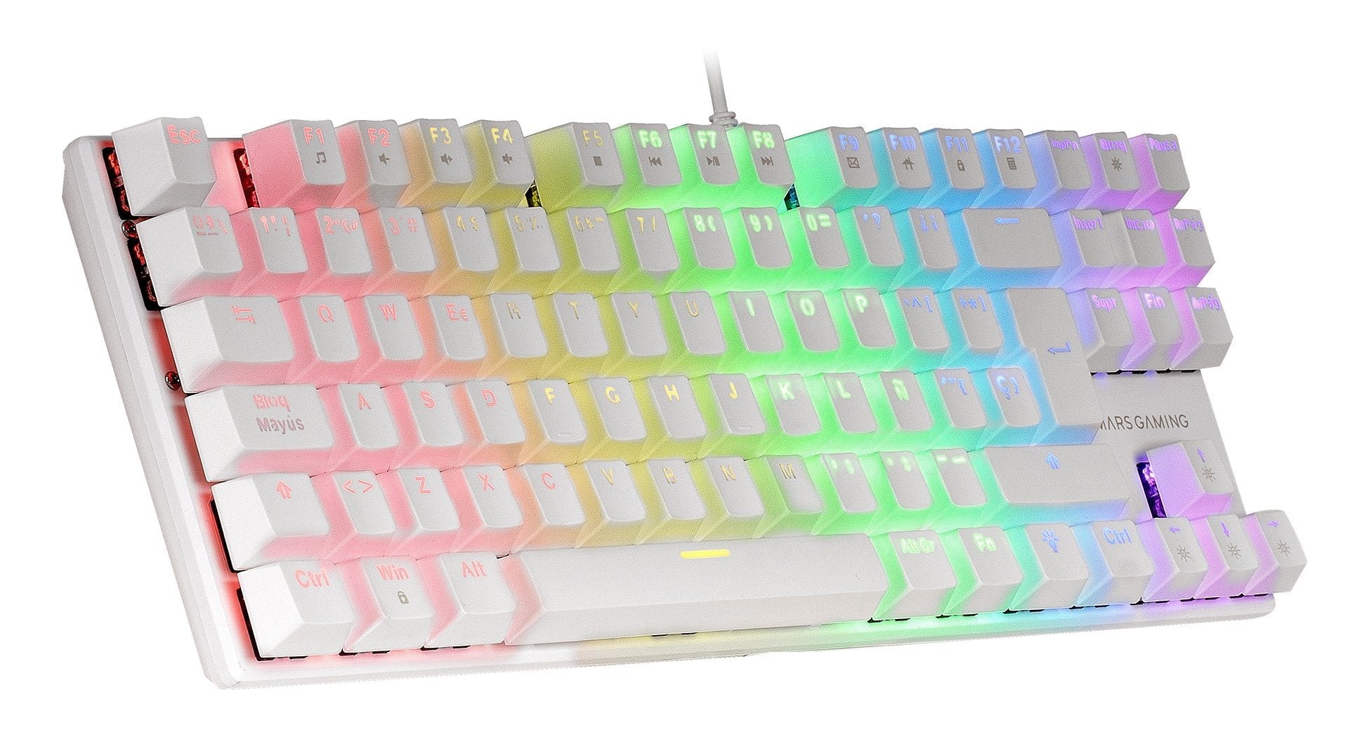 Mars Gaming Mk80 Teclado Gaming Mecanico - Tkl Compacto - Iluminacion Rgb - Teclas Imborrables - Switches Antipolvo -