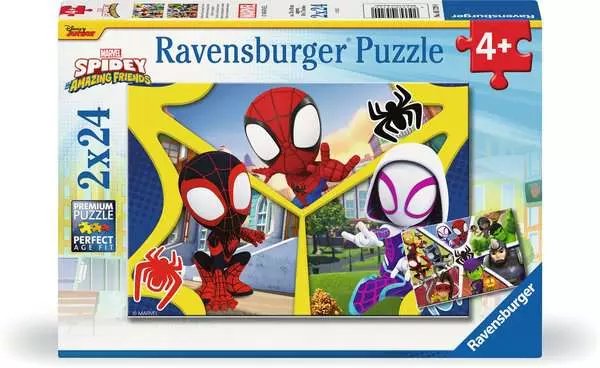 Ravensburger - Puzzle Spidey, Colección 2 X 24, 2 Puzzle De 24 Piezas