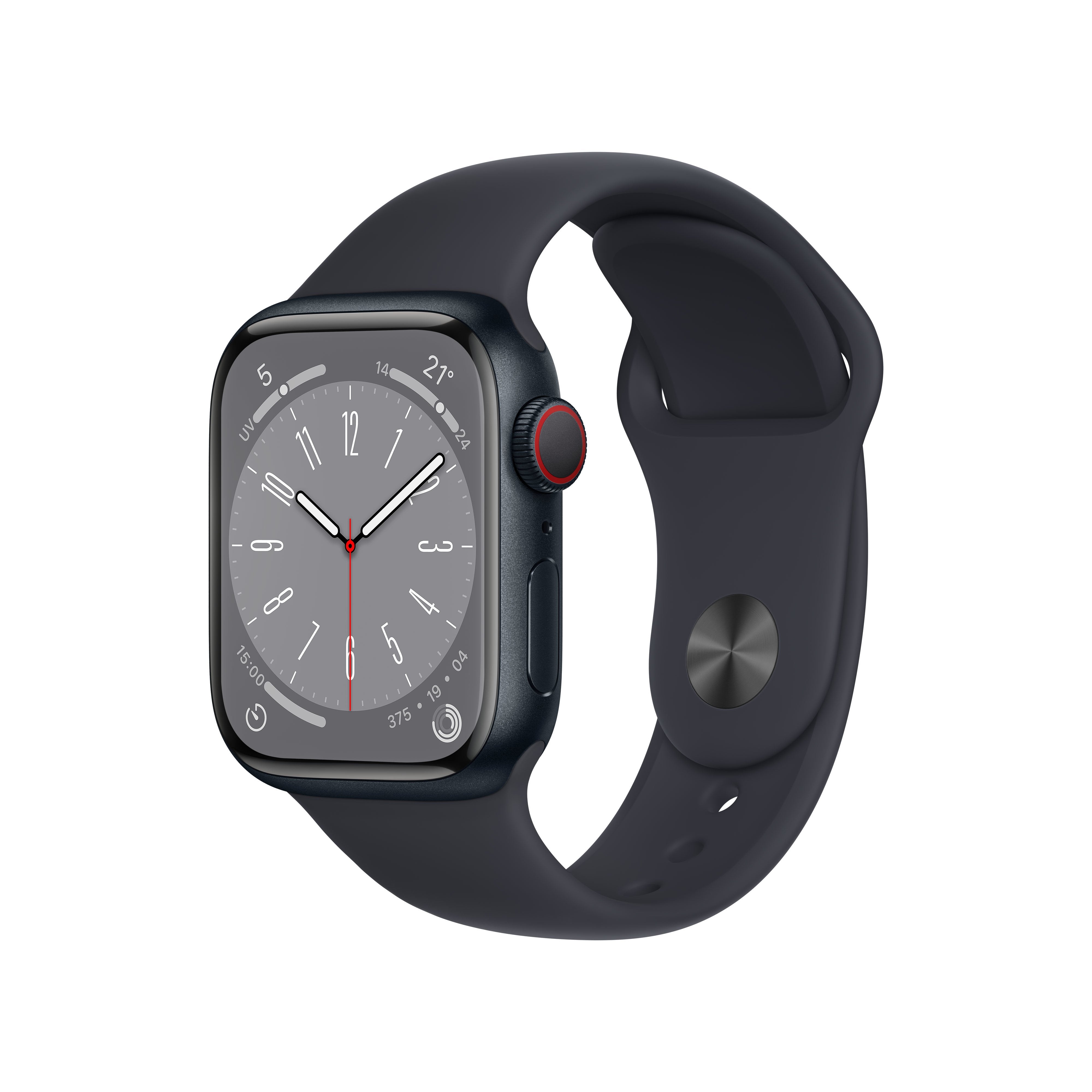 Apple Watch Series 8 Gps Cellular 41mm Caja De Aluminio Medianoche Correa Deportiva Medianoche