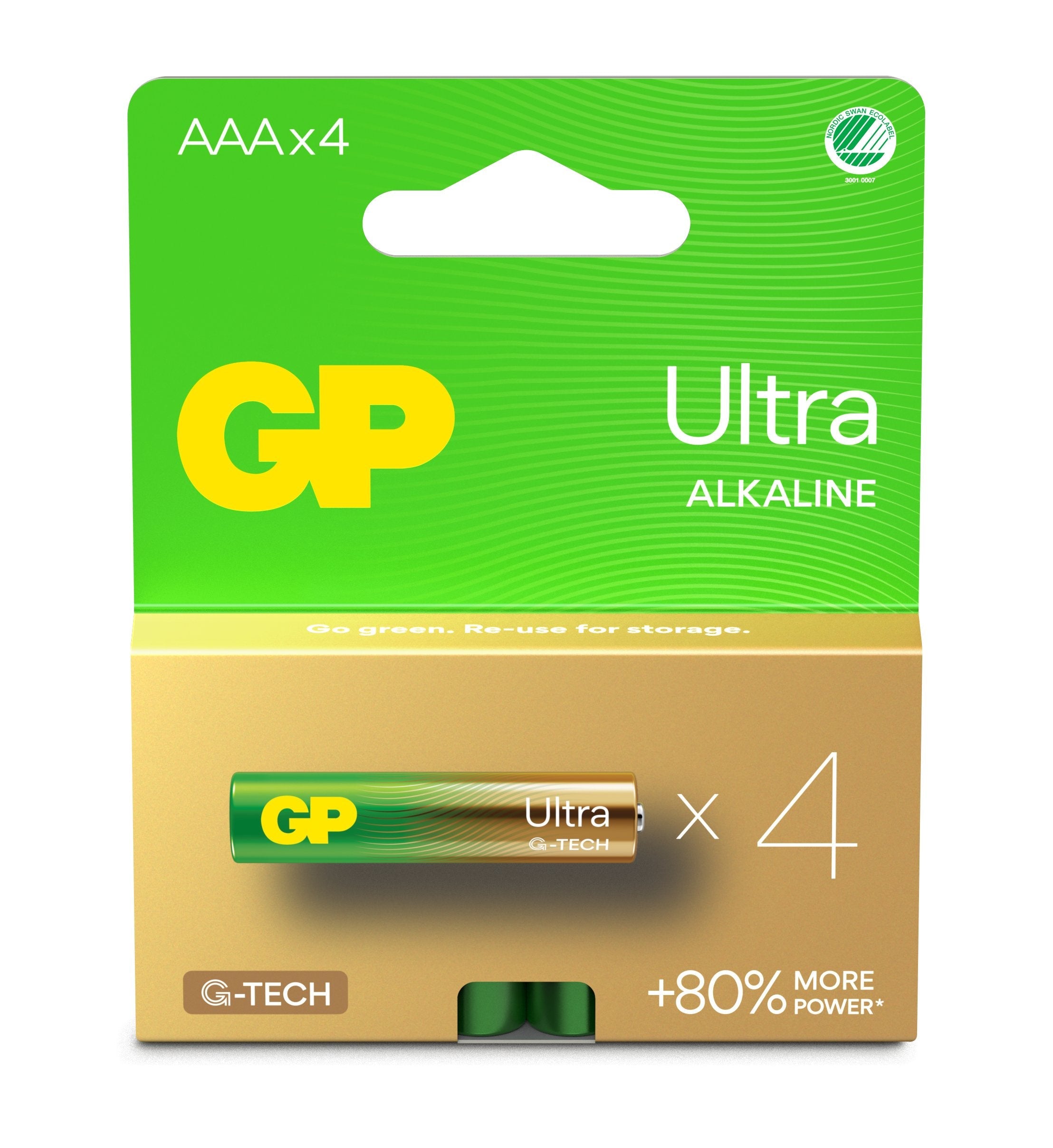 Gp Ultra Alkaline Aaa/Lr03 Battery. 4-Pack
