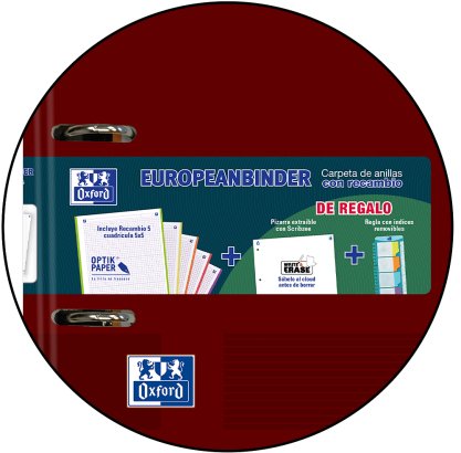 Oxford & You Carpeta 4 Anillas 35mm Europeanbinder A4+ T/Extradura C/Recambio 1 Línea C/Surtidos Neutros