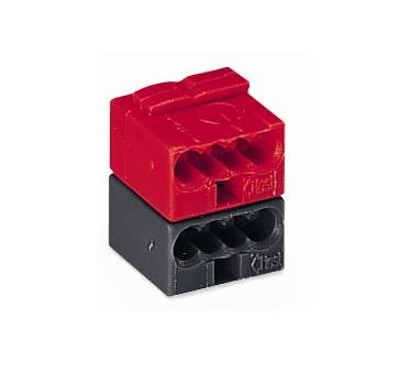 Wago 243-211 4-Leiter-Buchsenklemme,Push Wire , 0,8 Mm,Dunkelgrau Rot