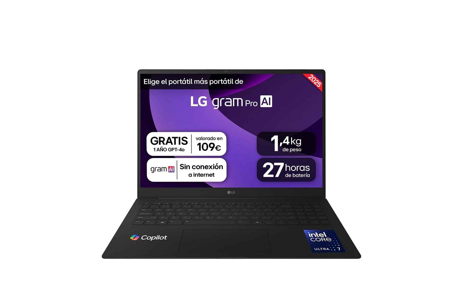 EAN 8806096571385 - LG Gram Pro 16Z90TR Copilot+ PC Intel Core Ultra 7 255H Portátil 40,6 cm (16") WQXGA 32 GB LPDDR5x-SDRAM imagen 1