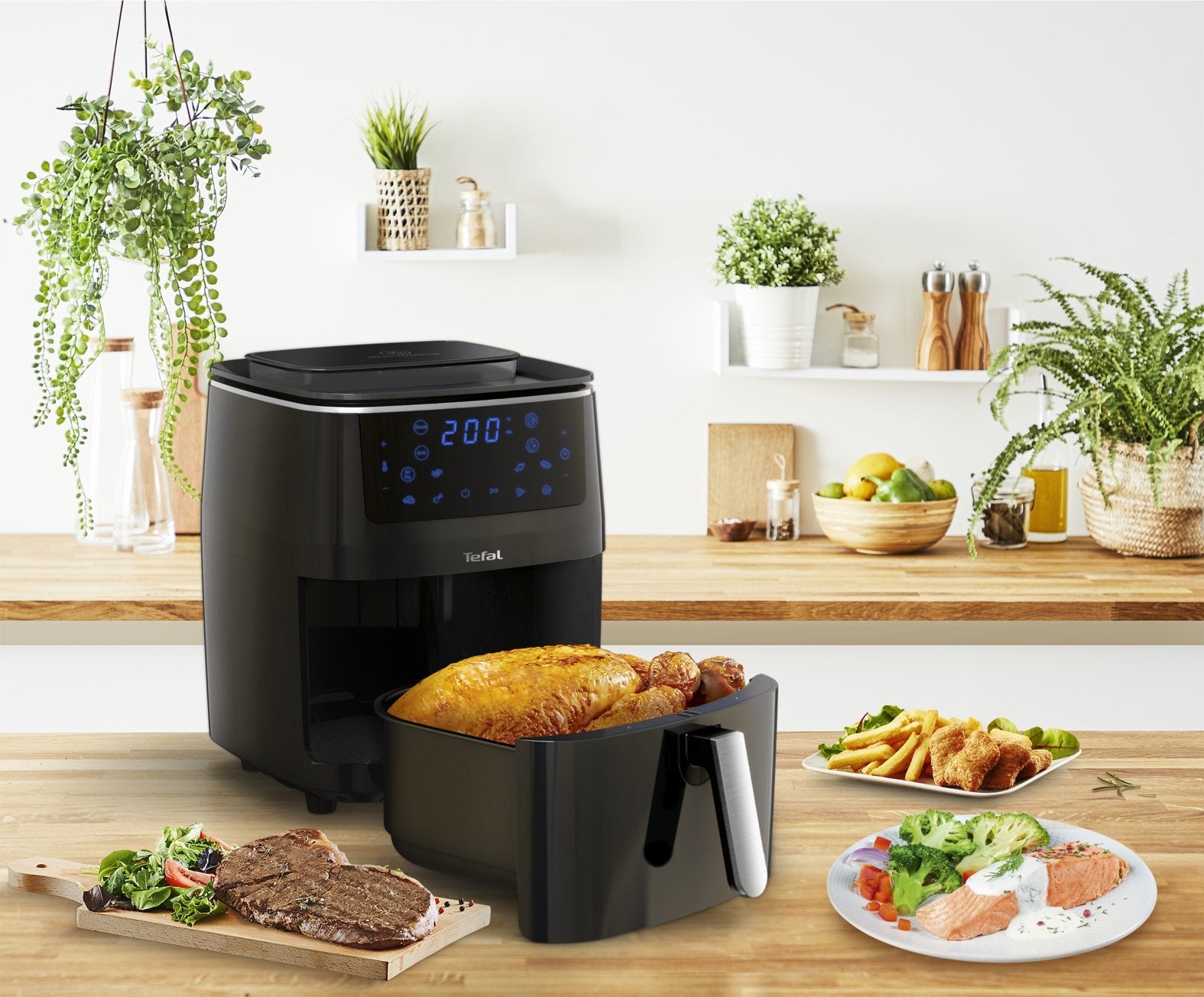 Tefal 3 En 1 Easy Fry Grill & Steam, Freidora De Aire Fw2018