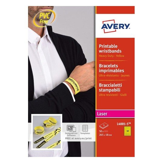 Avery L4001-5 Etiqueta De Impresora Amarillo